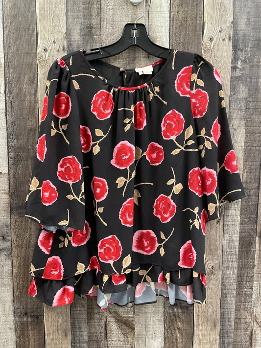 Blouse Designer By Kate Spade In Black & Red, Size: M