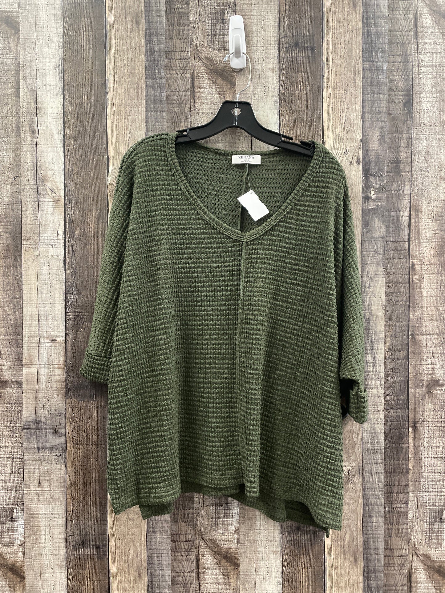 Sweater By Zenana Outfitters In Green, Size: L