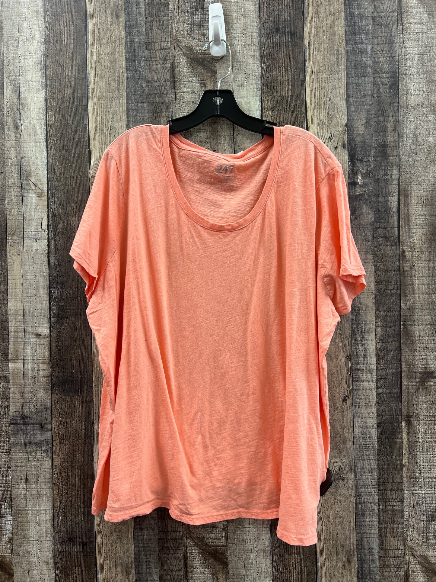 Top Short Sleeve Basic By Maurices In Peach, Size: 4x