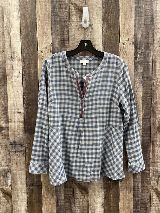 Top Long Sleeve By J. Jill In Checkered Pattern, Size: Petite   S