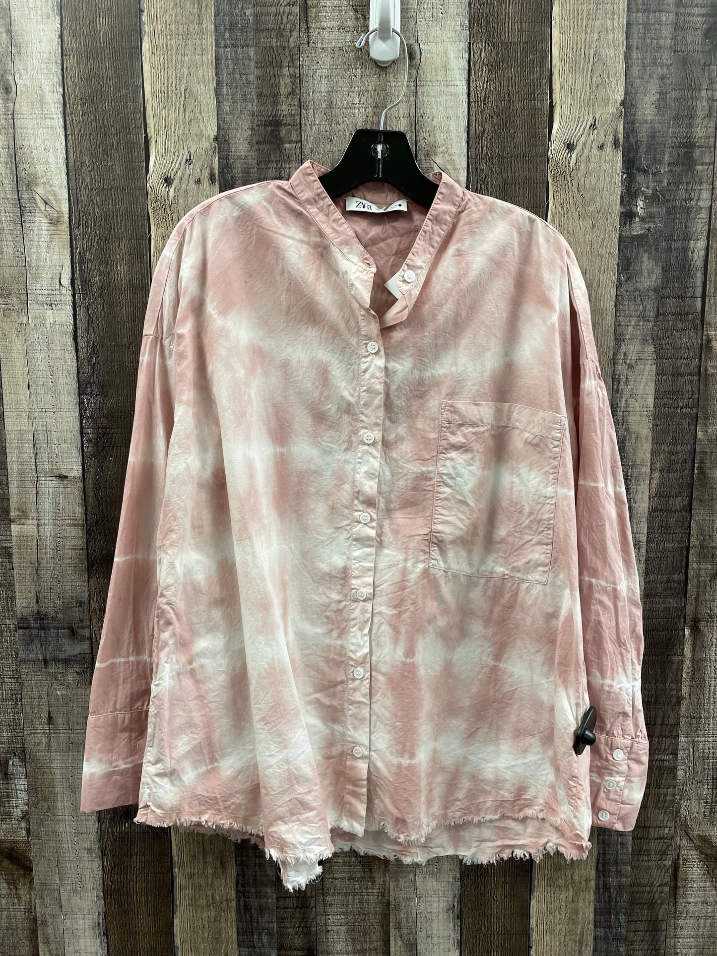 Top Long Sleeve By Zara In Tie Dye Print, Size: L