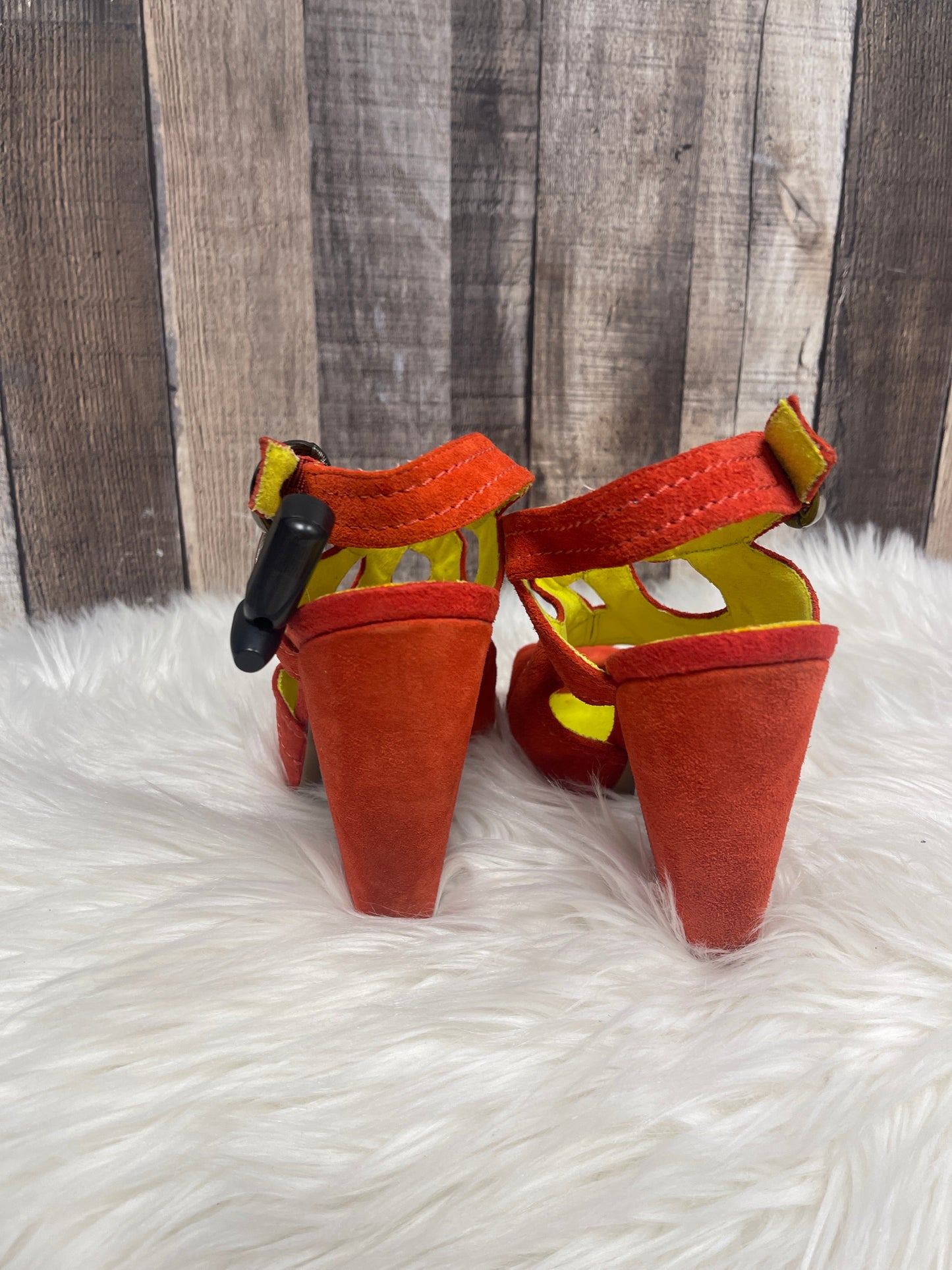 Sandals Heels Block By Kensie In Orange, Size: 7.5