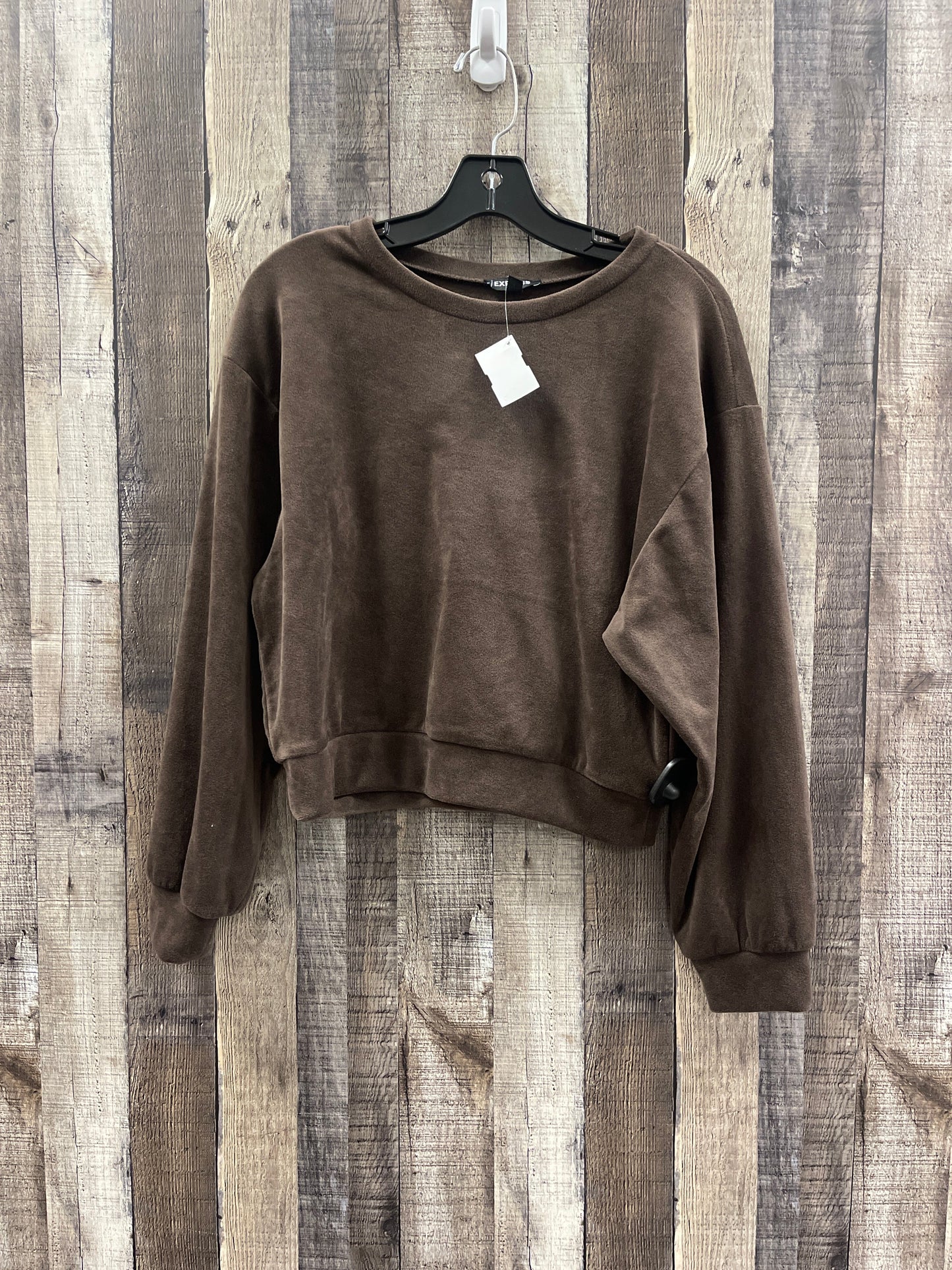 Top Long Sleeve By Express In Brown, Size: S