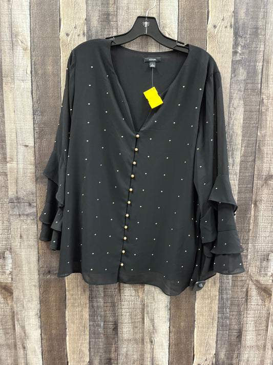 Top Long Sleeve By Alfani In Black & Gold, Size: Xl