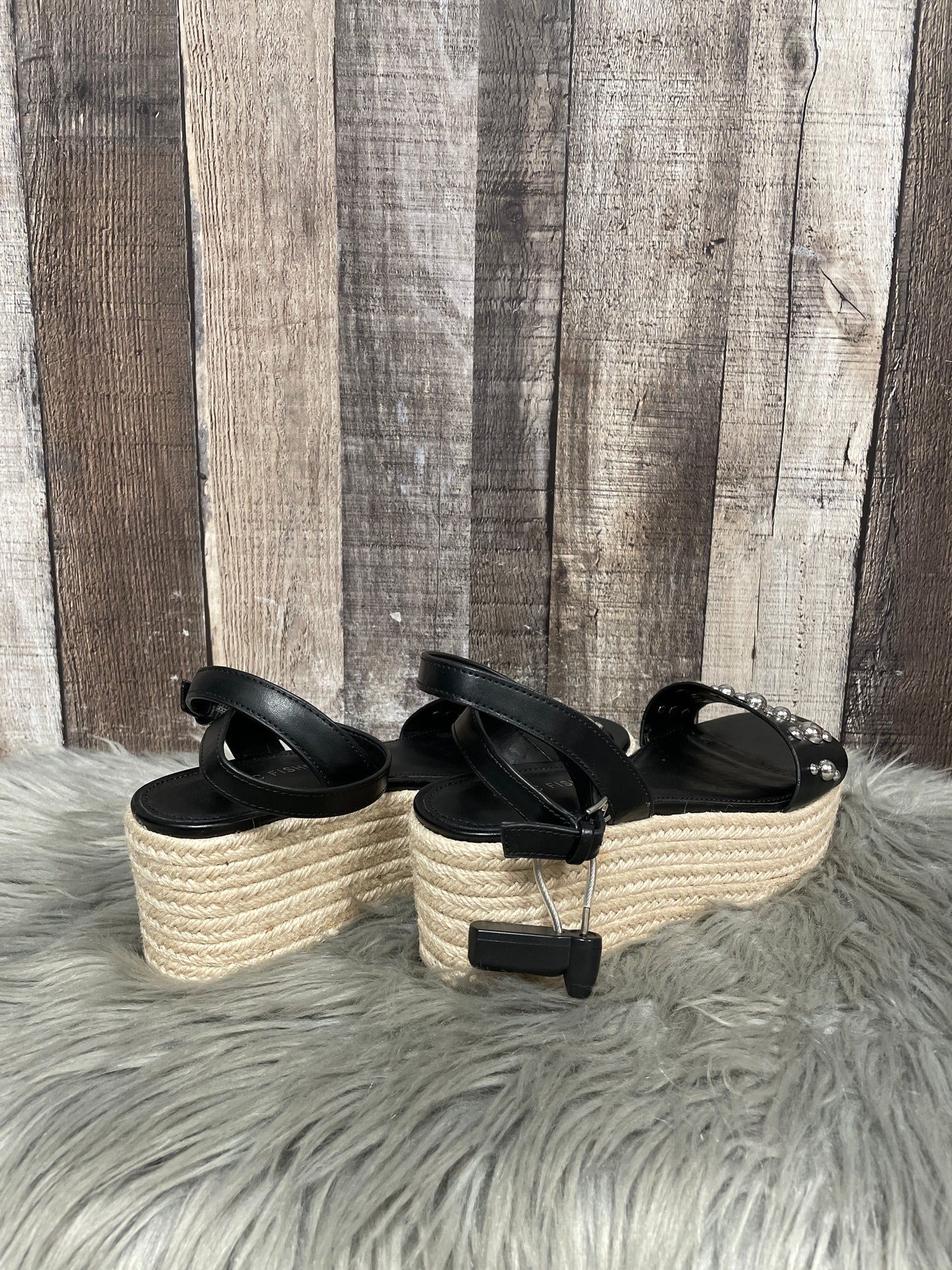 Sandals Heels Wedge By Marc Fisher In Black, Size: 7