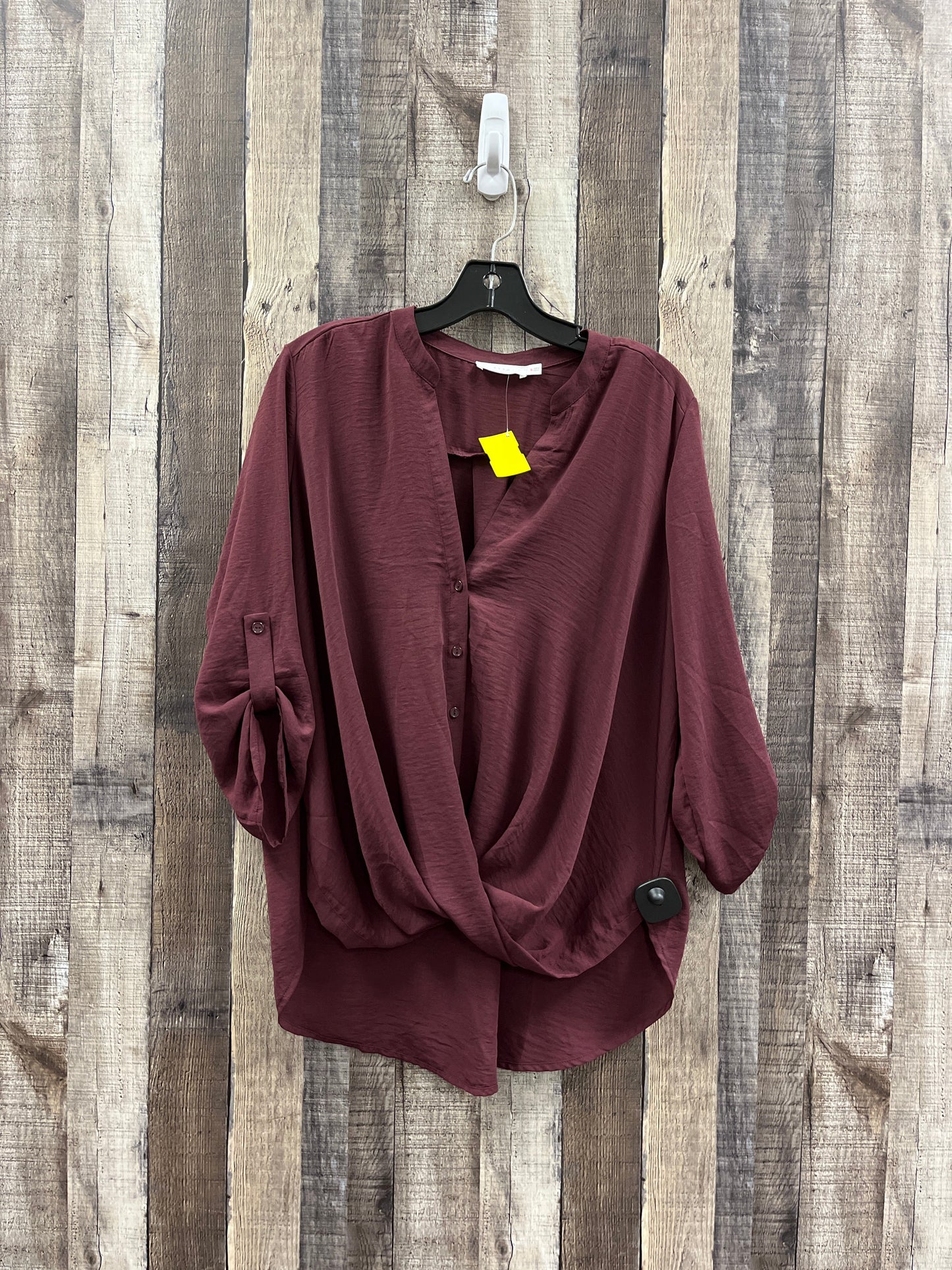 Top Long Sleeve By Lush In Red, Size: M