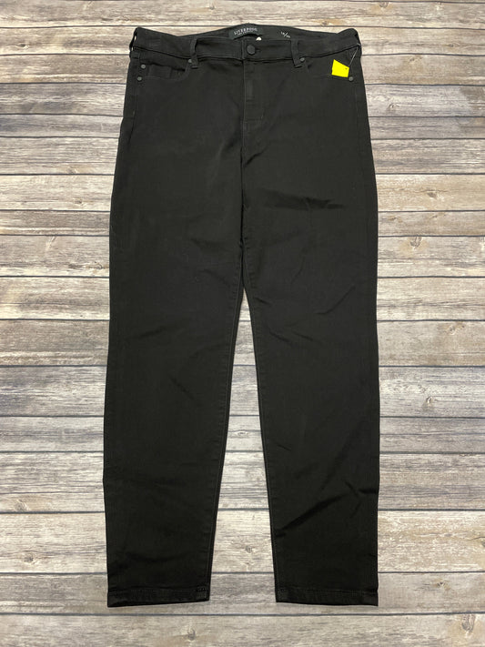 Jeans Skinny By Liz Claiborne In Black Denim, Size: 16