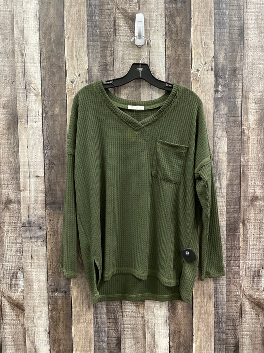 Top Long Sleeve By Cme In Green, Size: M