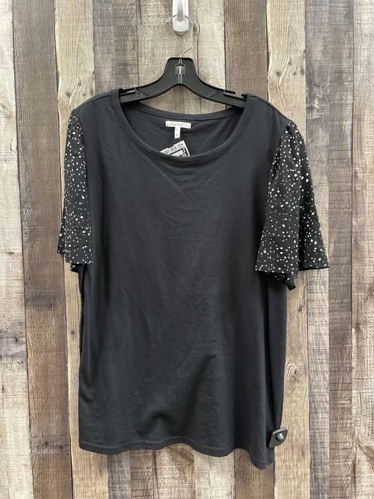 Top Short Sleeve By Maurices In Black, Size: Xl