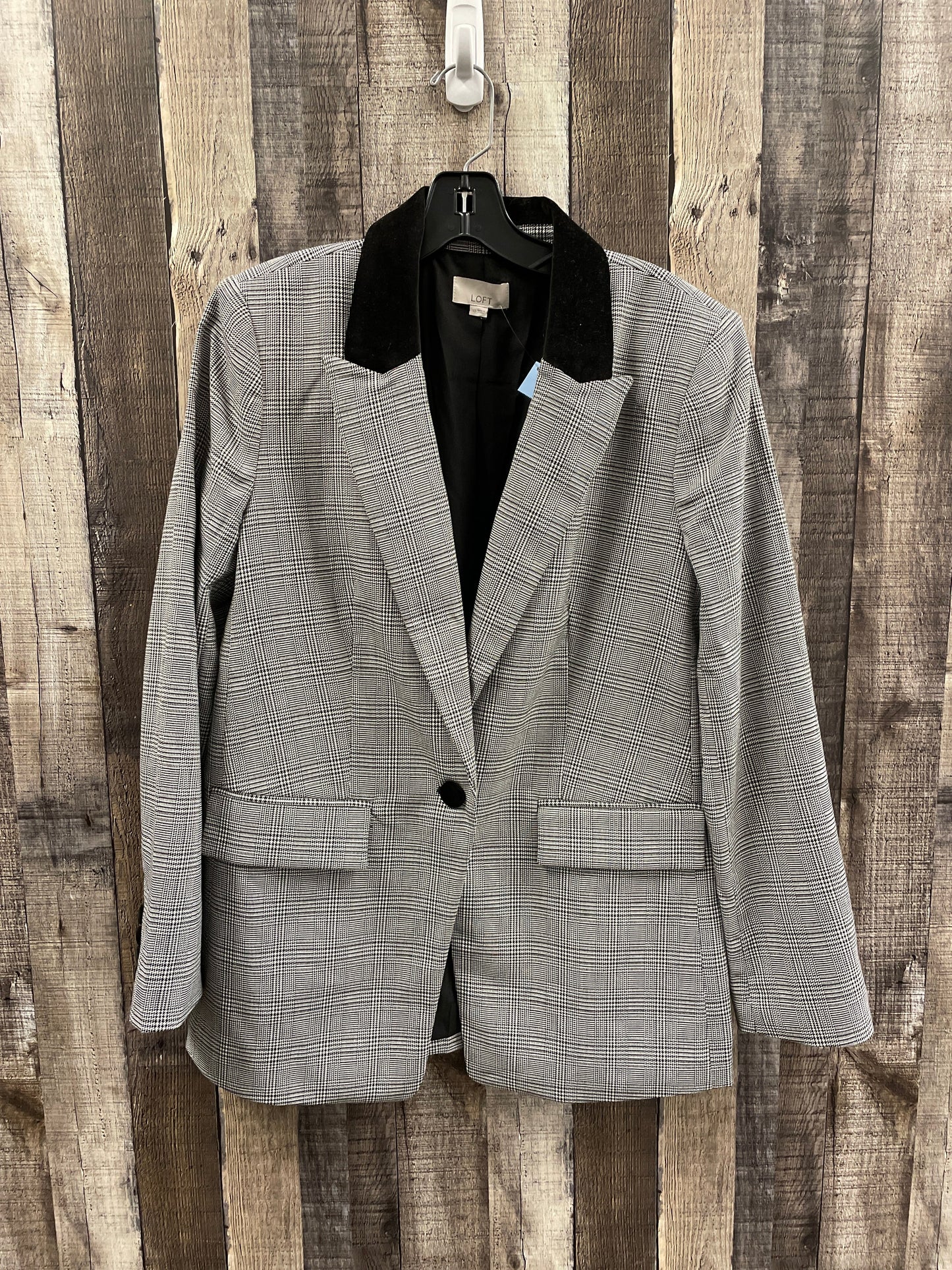 Blazer By Loft In Plaid Pattern, Size: M