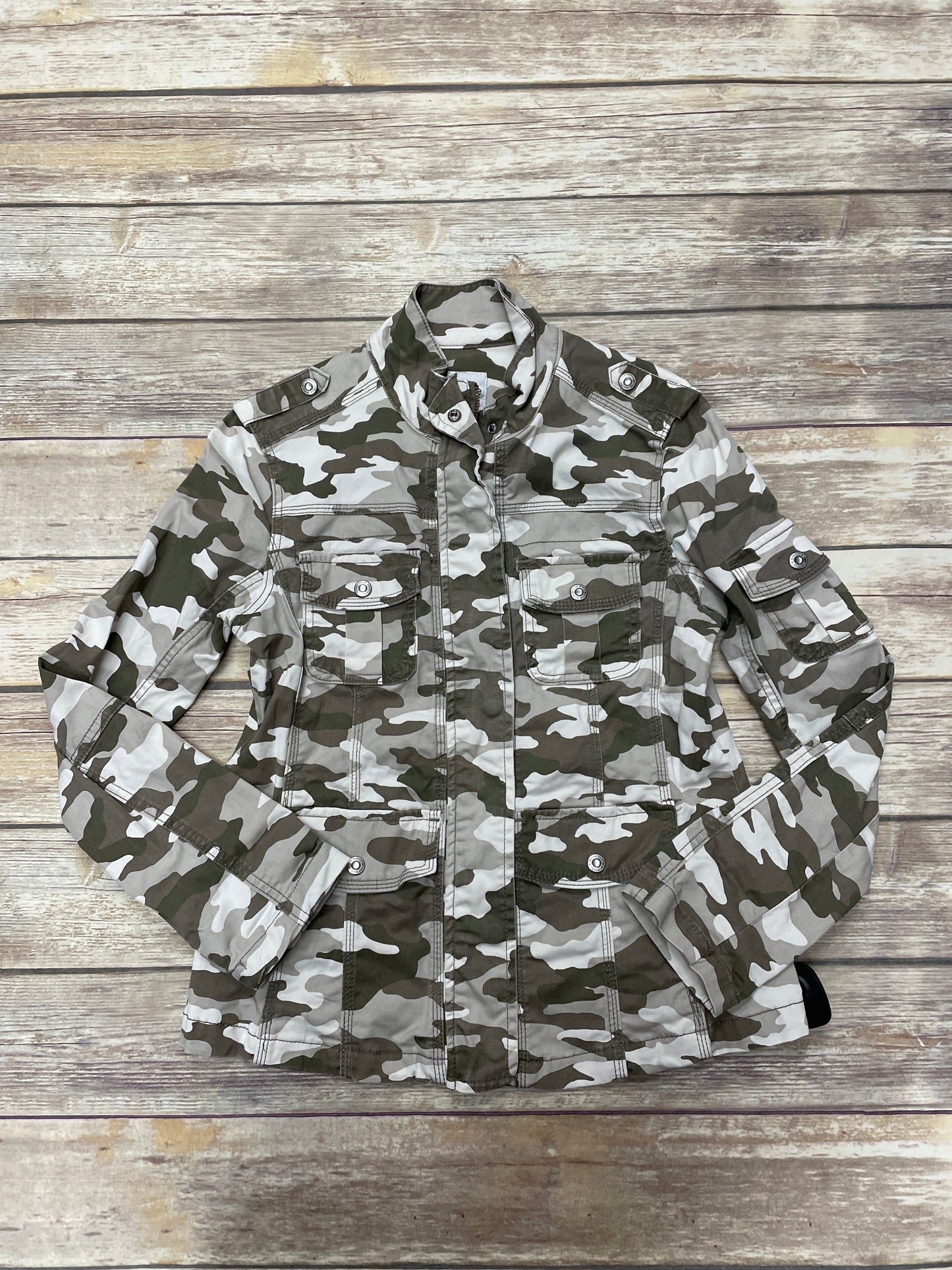 Jacket Denim By Kensie In Camouflage Print, Size: M