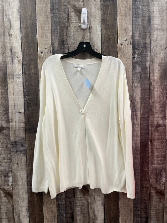 Cardigan By Charter Club In Ivory, Size: 1x