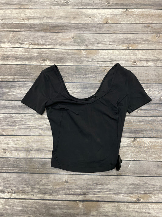 Athletic Top Short Sleeve By Lululemon In Black, Size: Xs