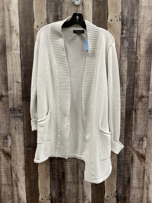 Sweater Cardigan By Tahari By Arthur Levine In Grey, Size: M