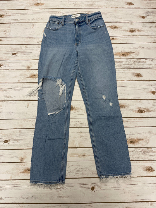 Jeans Straight By Abercrombie And Fitch In Blue Denim, Size: 4