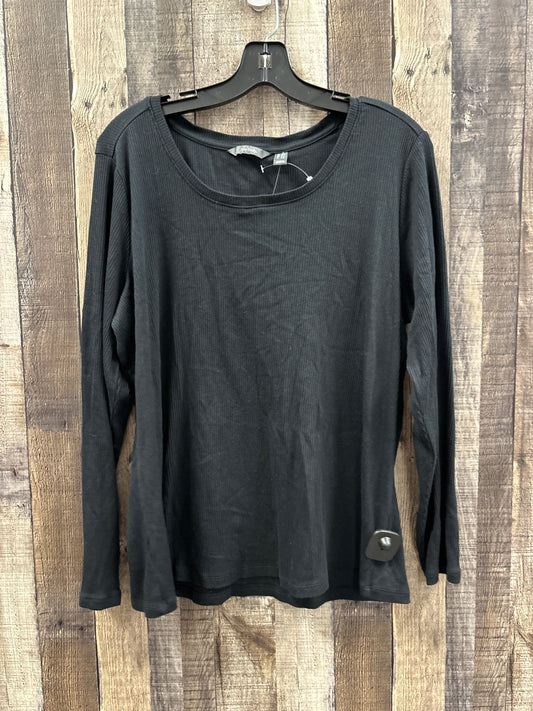 Top Long Sleeve By Any Body In Black, Size: 1x