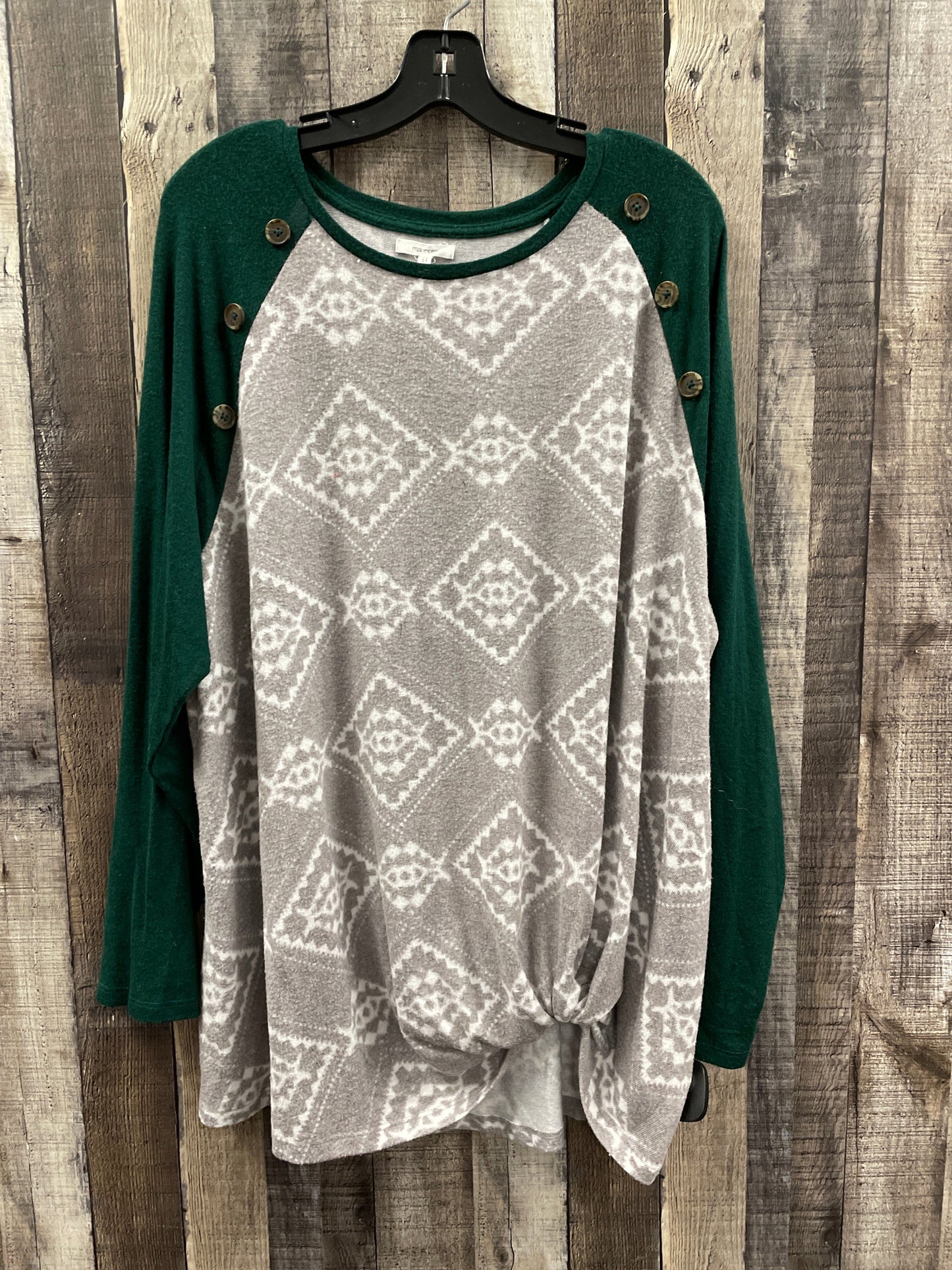 Top Long Sleeve By Maurices In Green, Size: 2x