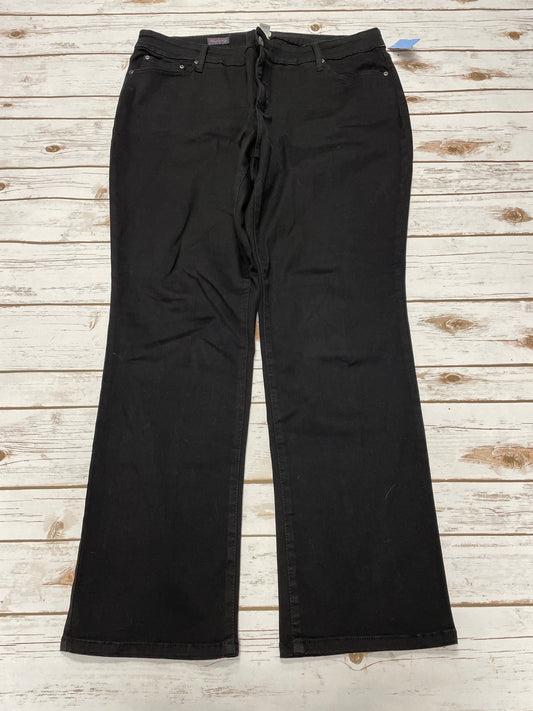 Jeans Straight By St Johns Bay In Black Denim, Size: 18