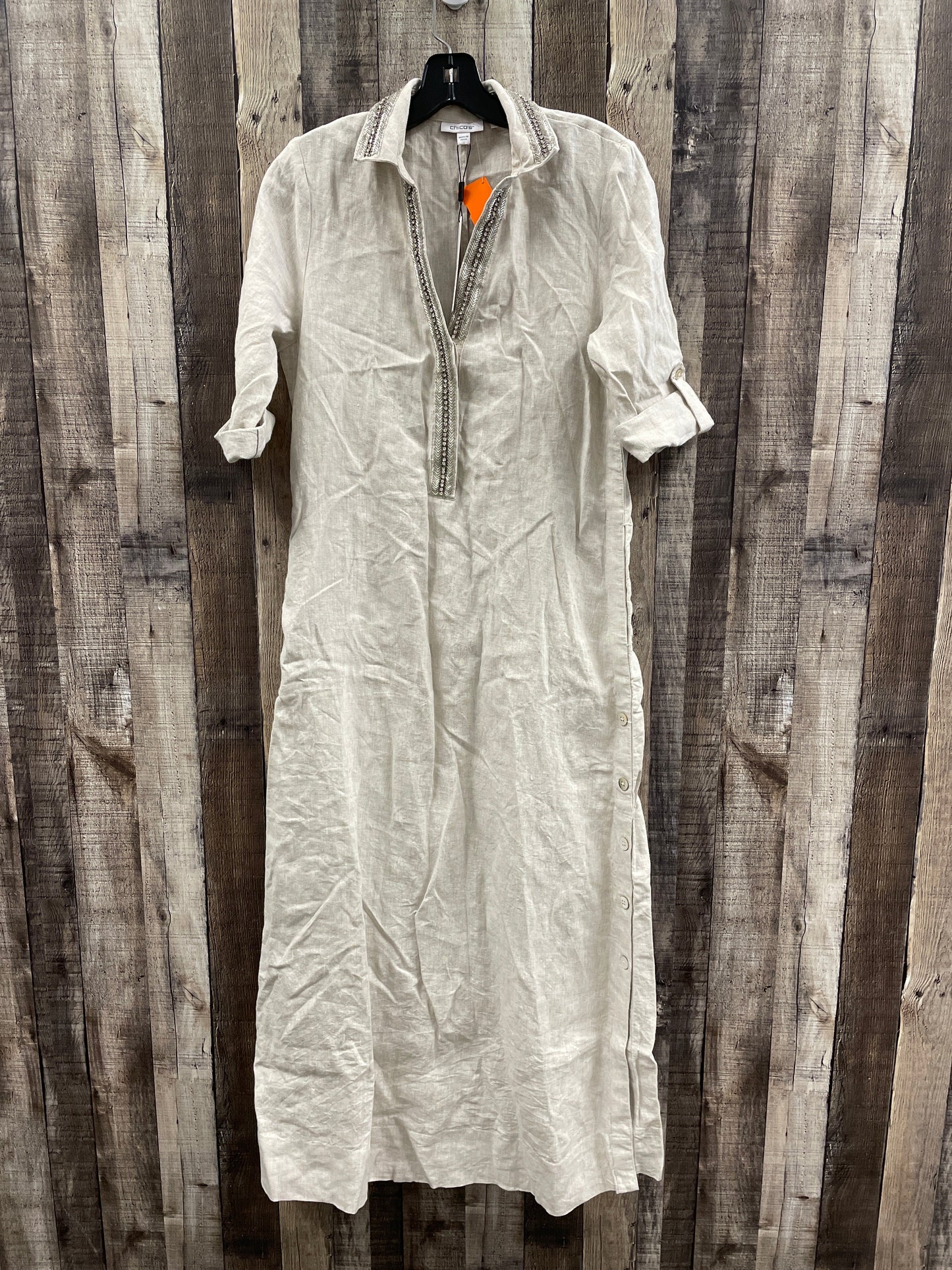 Dress Casual Maxi By Chicos In Beige, Size: Xs