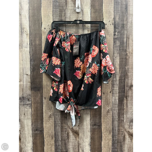 Top Short Sleeve By Cme In Black, Size: L