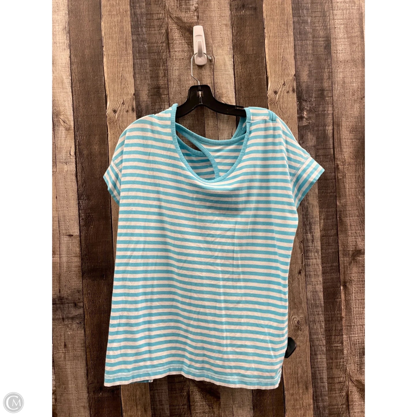 Top Short Sleeve By Talbots In Striped Pattern, Size: Xl