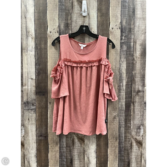 Top Short Sleeve By Lc Lauren Conrad In Mauve, Size: L