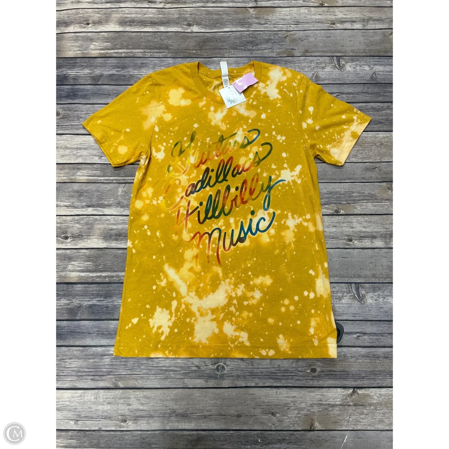 Top Short Sleeve Basic By Cme In Yellow, Size: S