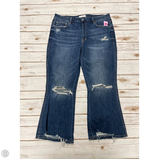 Jeans Straight By Zenana Outfitters In Blue Denim, Size: 16