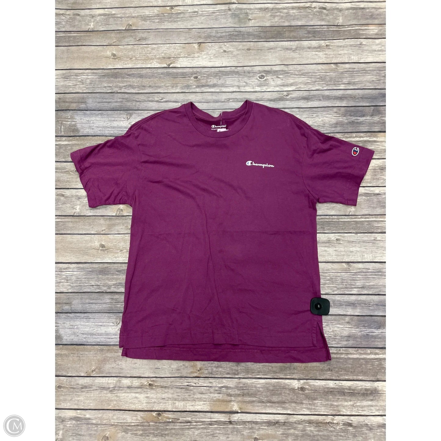 Athletic Top Short Sleeve By Champion In Maroon, Size: M