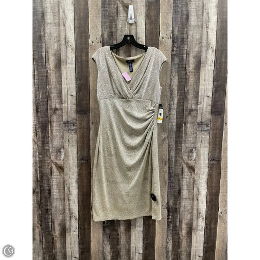 Dress Party Midi By Chaps In Gold, Size: M