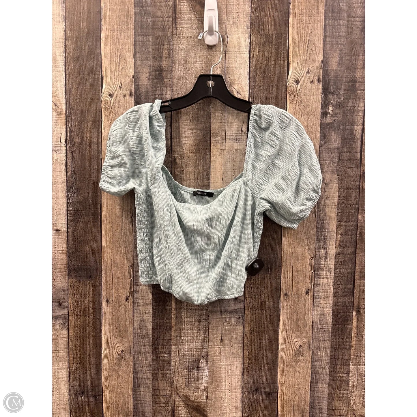 Top Short Sleeve By Forever 21 In Checkered Pattern, Size: S