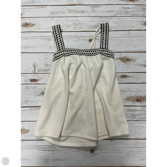 Top Sleeveless By Hem & Thread In Cream, Size: L