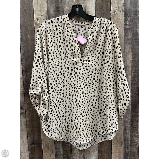 Top 3/4 Sleeve By Lush In Animal Print, Size: L