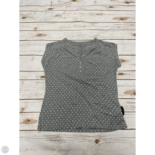 Top Short Sleeve By Liz Claiborne In Grey & White, Size: Sp