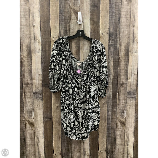 Top Short Sleeve By Knox Rose In Black & White, Size: 4x