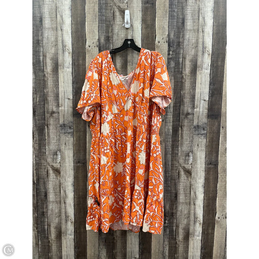 Dress Casual Midi By Knox Rose In Orange, Size: 4x