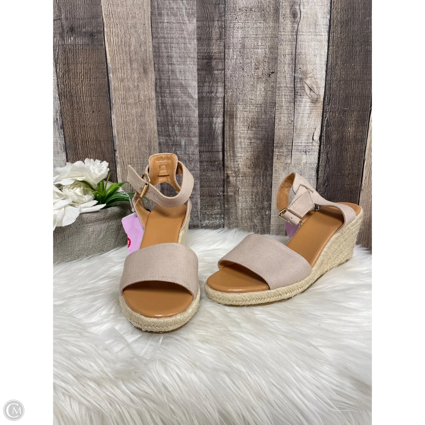 Sandals Heels Wedge By J. Crew In Tan, Size: 9