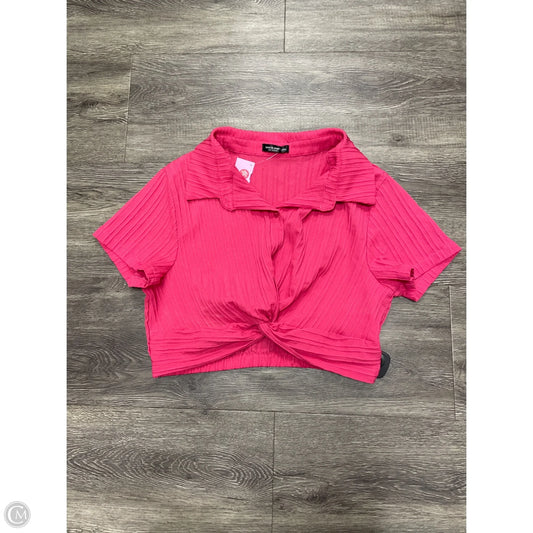 Top Short Sleeve By Shein In Pink, Size: Xl