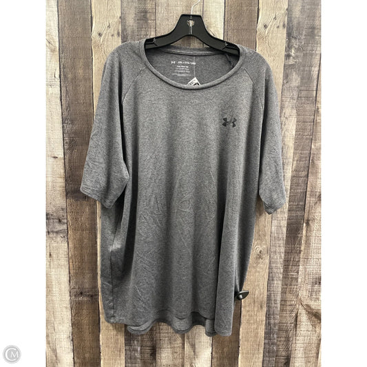 Athletic Top Short Sleeve By Under Armour In Grey, Size: 2x