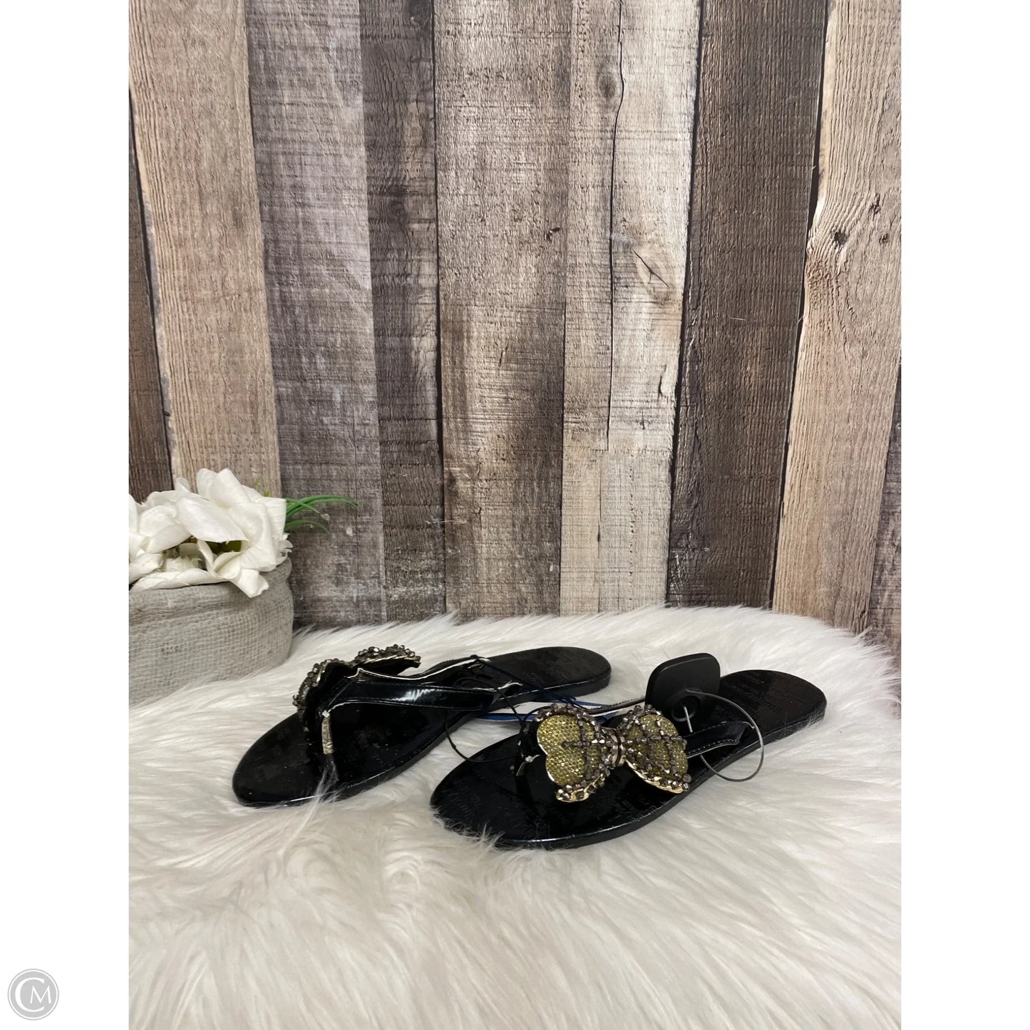 Sandals Flats By Simply Vera In Black, Size: 5.5