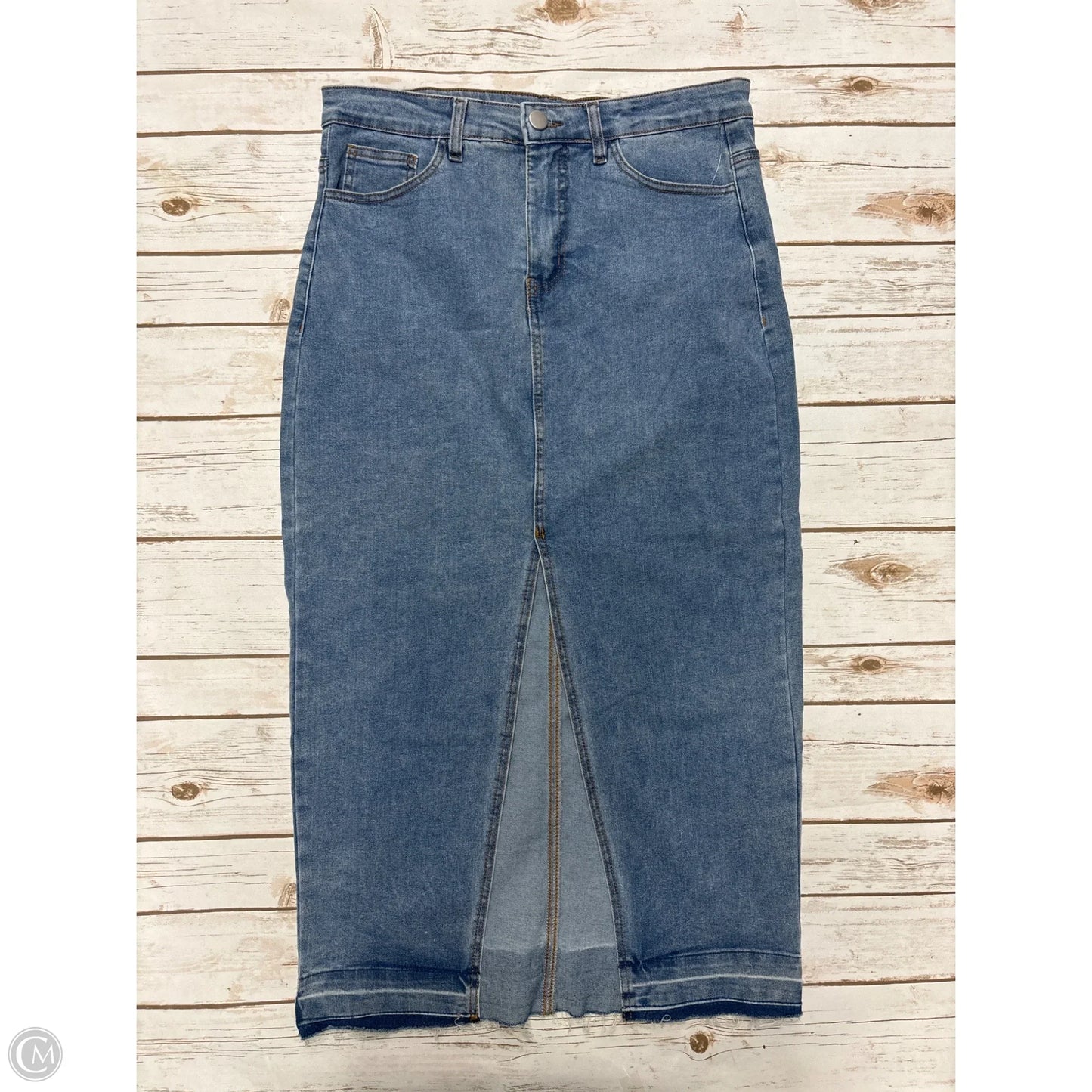 Skirt Maxi By Charlotte Russe In Blue Denim, Size: M