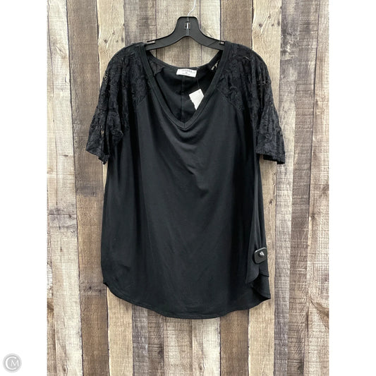 Top Short Sleeve By Zenana Outfitters In Black, Size: 3x