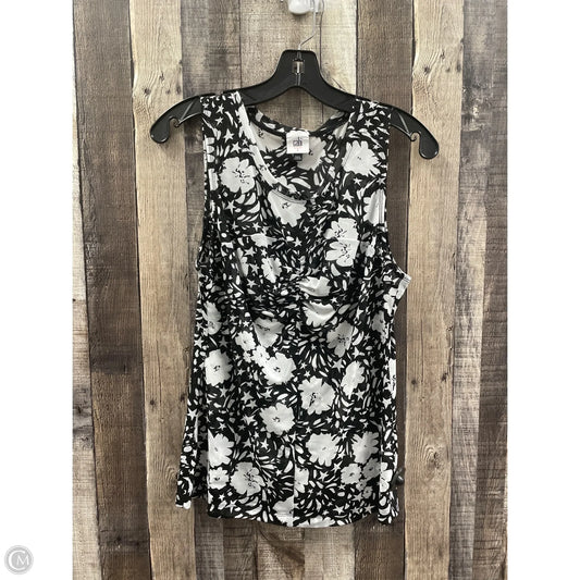 Top Sleeveless By Cabi In Black & White, Size: S