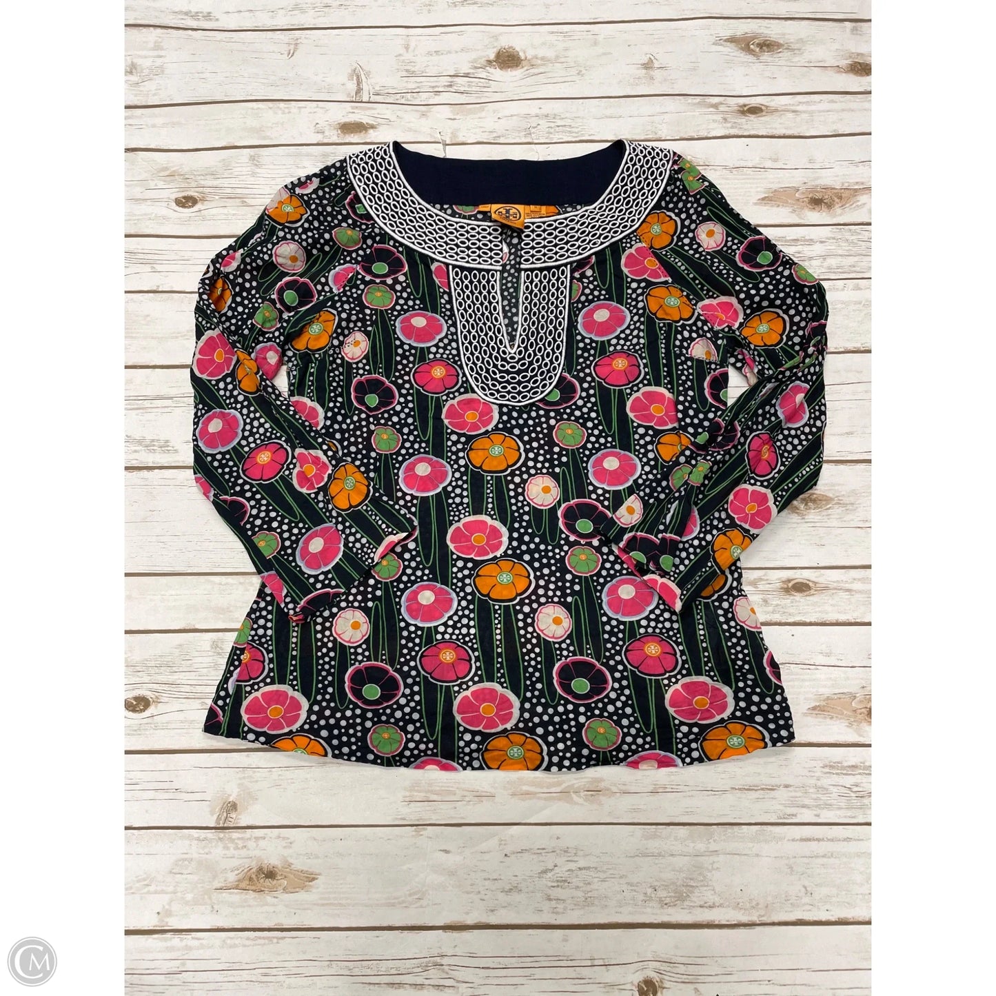 Top Long Sleeve Designer By Tory Burch In Multi-colored, Size: L