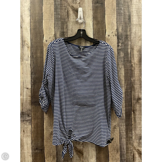 Top 3/4 Sleeve By Jones New York In Striped Pattern, Size: 1x