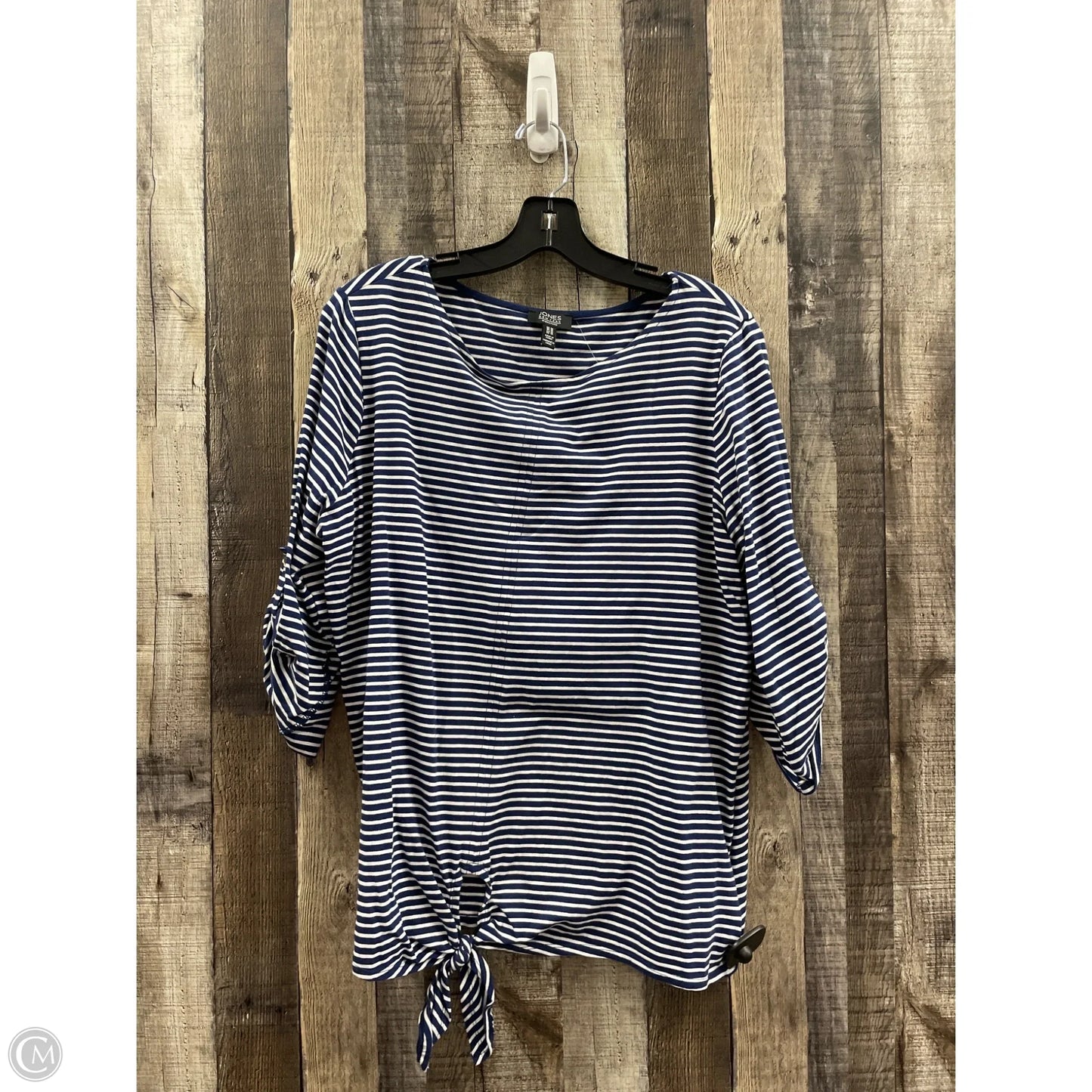 Top 3/4 Sleeve By Jones New York In Striped Pattern, Size: 1x
