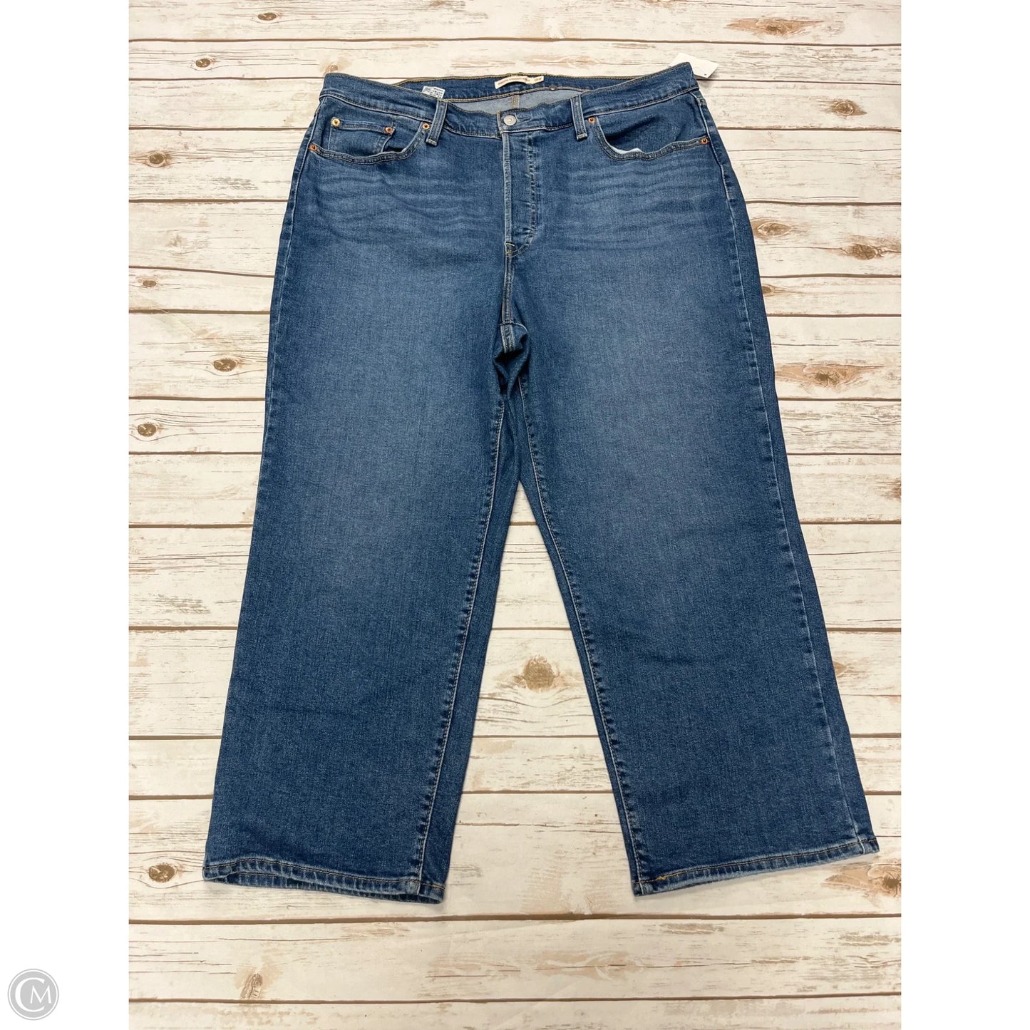 Jeans Straight By Levis In Blue Denim, Size: 18