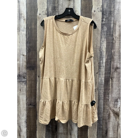 Top Sleeveless By Cme In Beige, Size: 2x