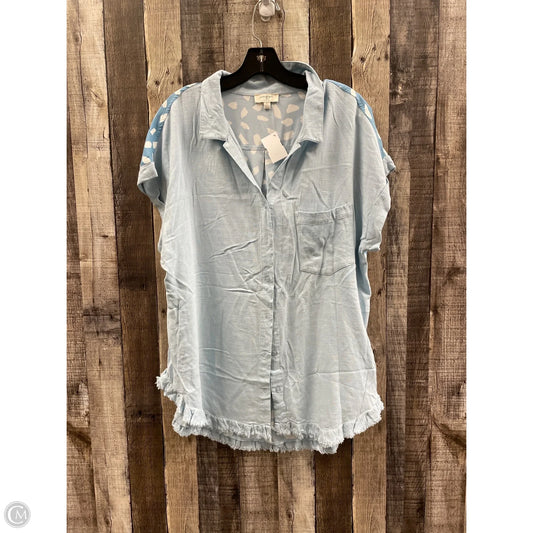 Top Short Sleeve By Umgee In Blue, Size: L