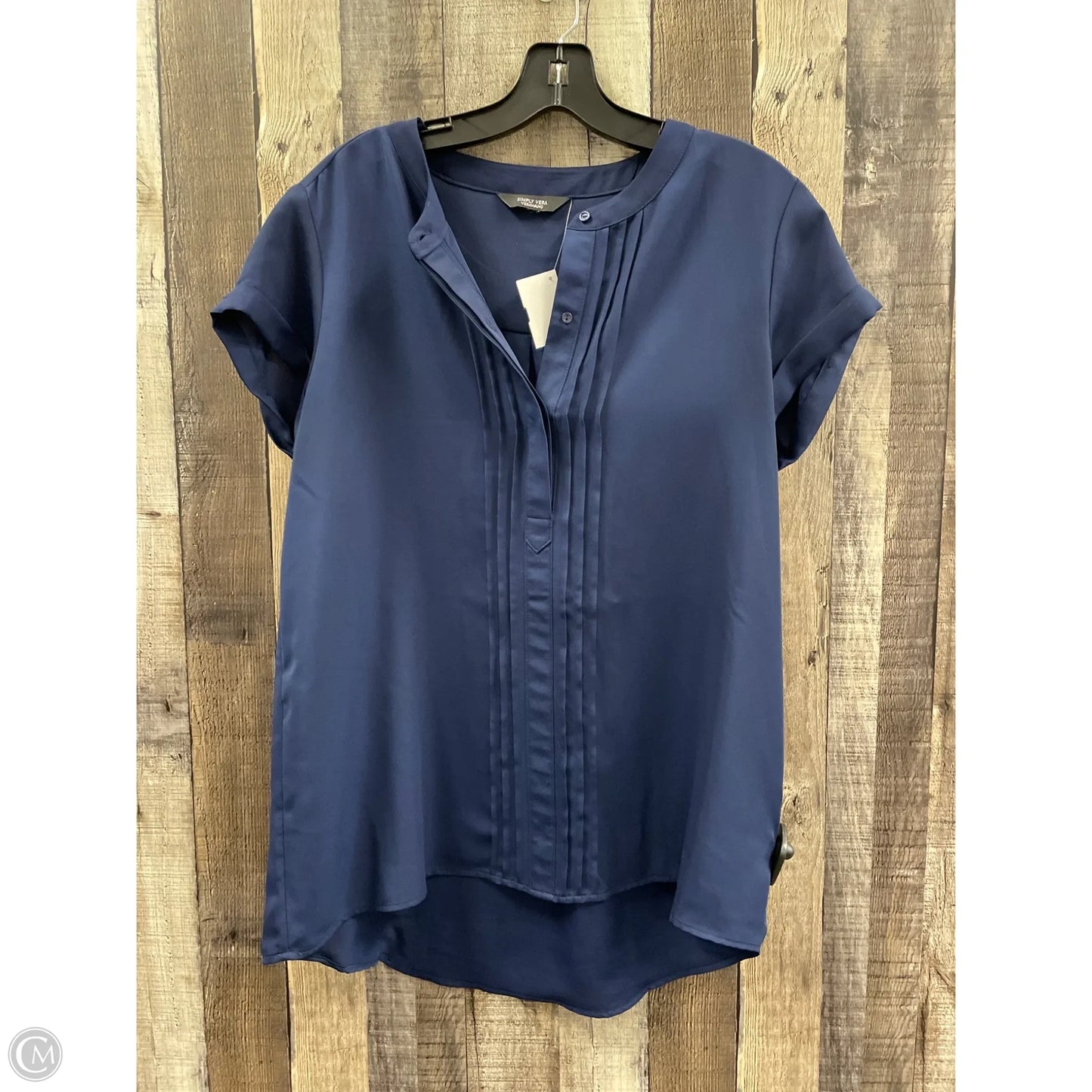 Top Short Sleeve By Simply Vera In Blue, Size: L